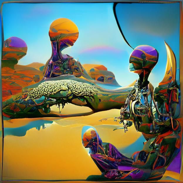 Humanist AI Reflection: Psychedelic Octane Render