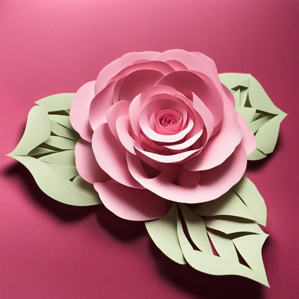 Kirigami Rose with Forest Background