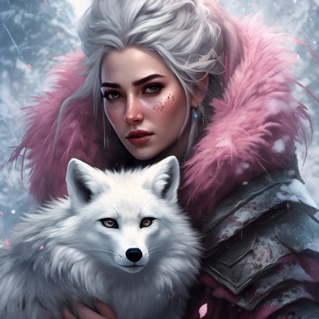 a woman and her fox
