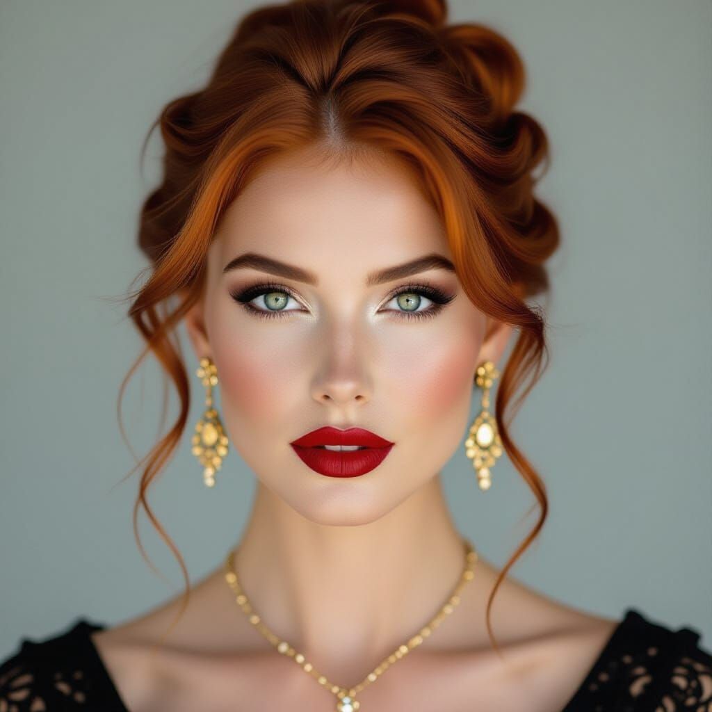 A mesmerizing, vibrant portrait of a charming, beautiful wom...