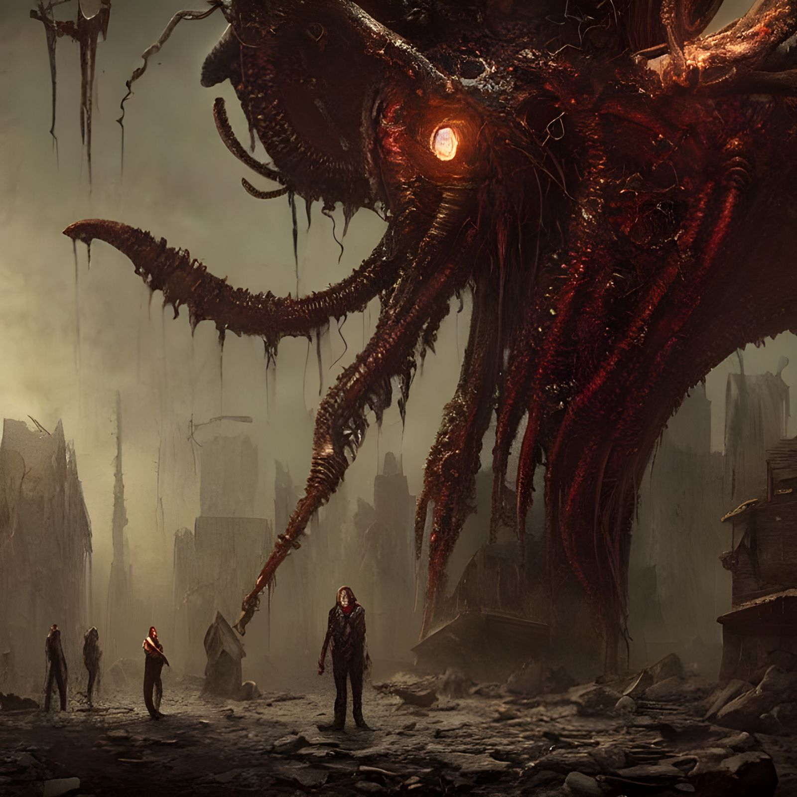 Dark Post-Apocalyptic World Ruined by Elder God