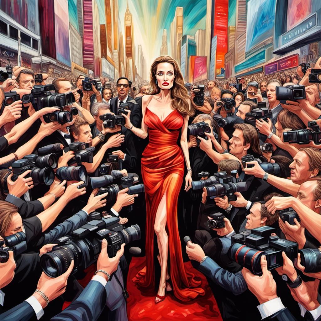 the glamorous atmosphere of Angelina jolie the red carpet