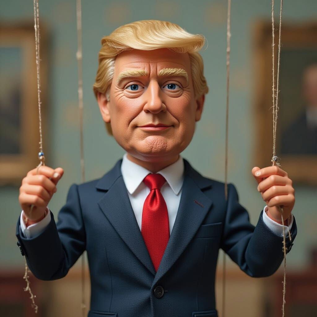 President Trump as a Marionette Puppet with Strings