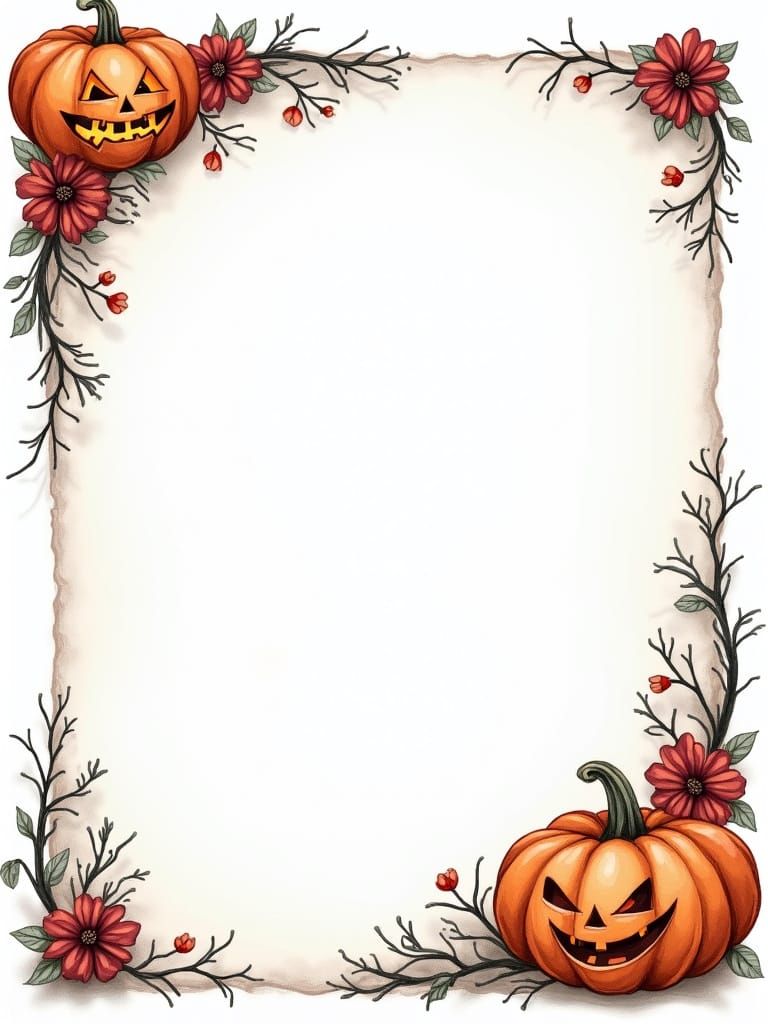 Intricate Halloween Stationary Design With Spooky Elements