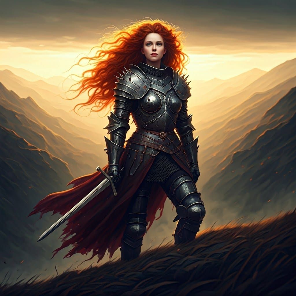 Red-Haired Witch Knight on Windswept Hill