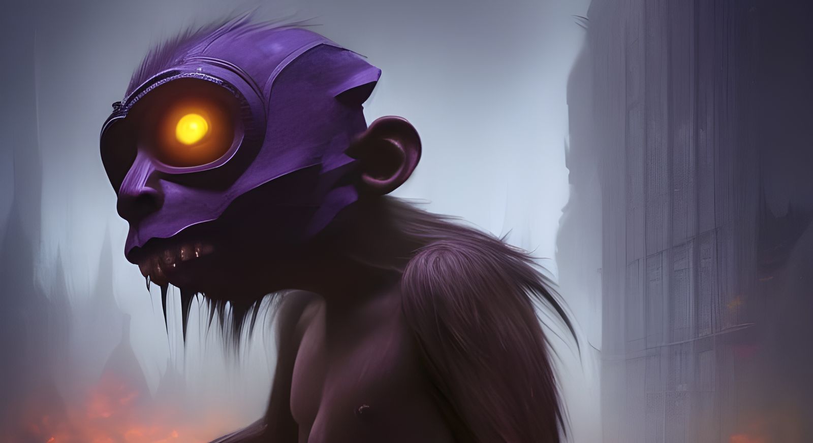 Creepy Dancing Monkey Mask: Dark Fantasy Art