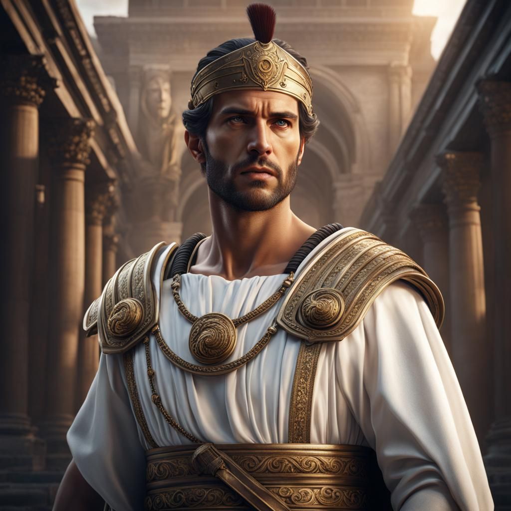 Roman Man Portrait in Hyperrealistic Style