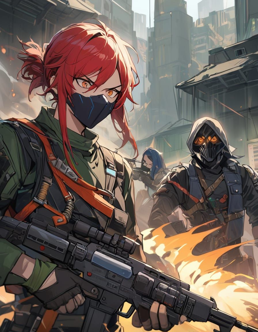 Cyberpunk Gunslinger Wizard in Shadowrun Style