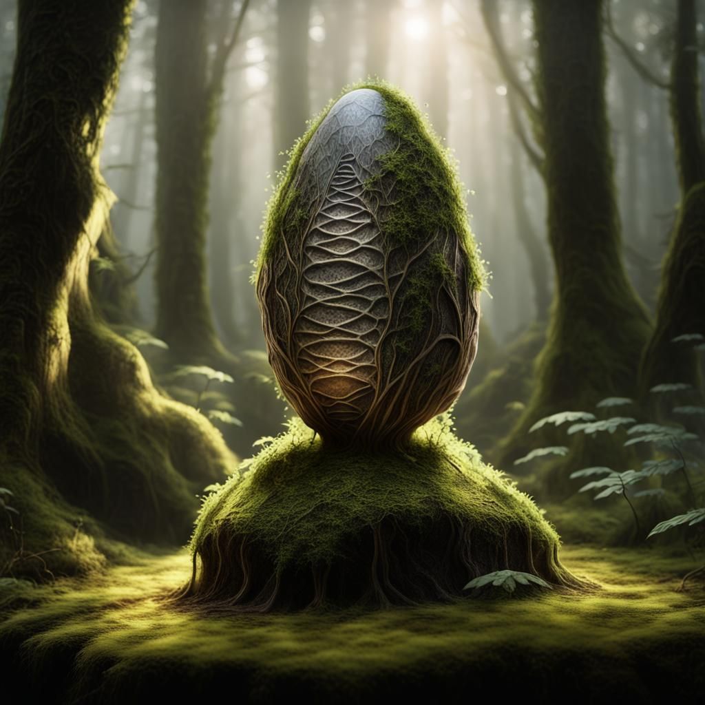 Mystical Forest Cocoon in Ethereal Light