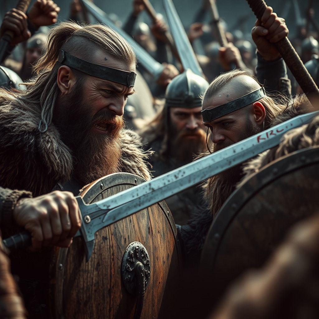 Viking Warriors Clash in Epic Battle