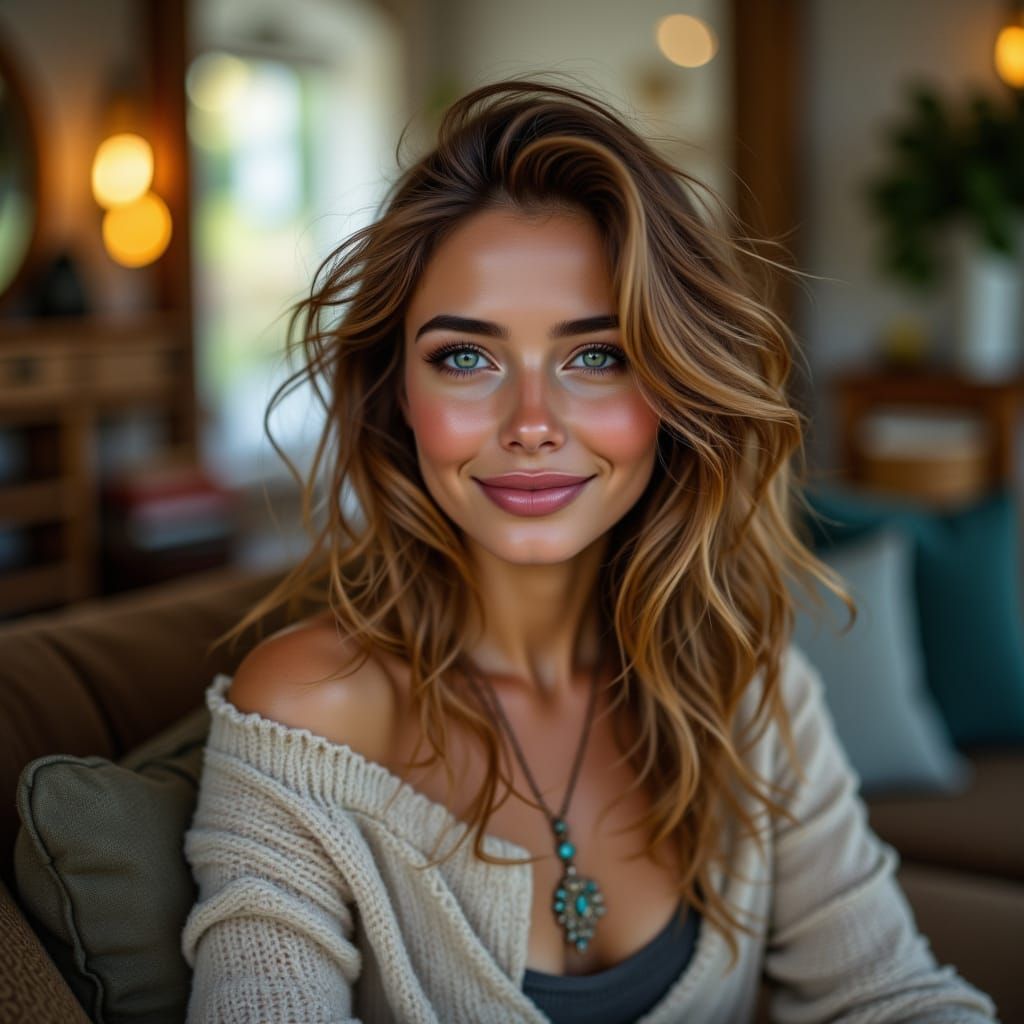 Emotional Portrait: Woman Expressing Joy and Sorrow