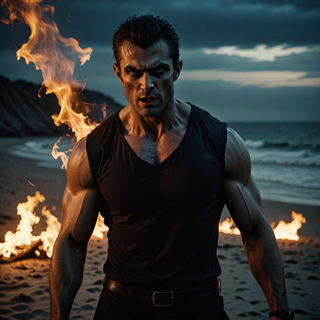 Haunting Vampire Portrait in Cinematic Film Style