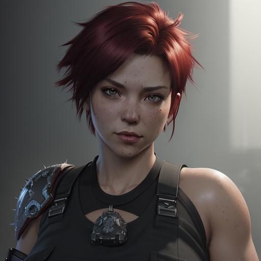 Female Space Marine Portrait in Digital Art Style