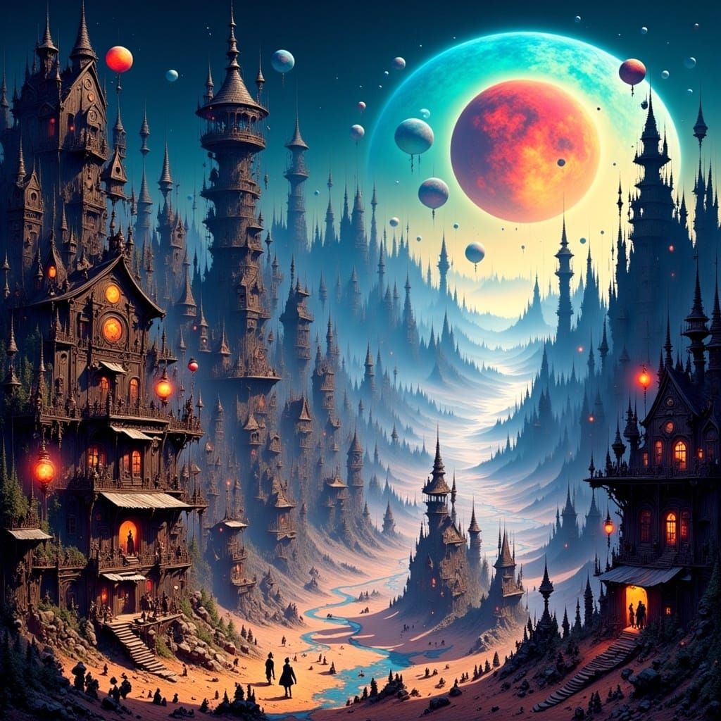 Mystical Dreamlike Landscape in Rich Color and Detail