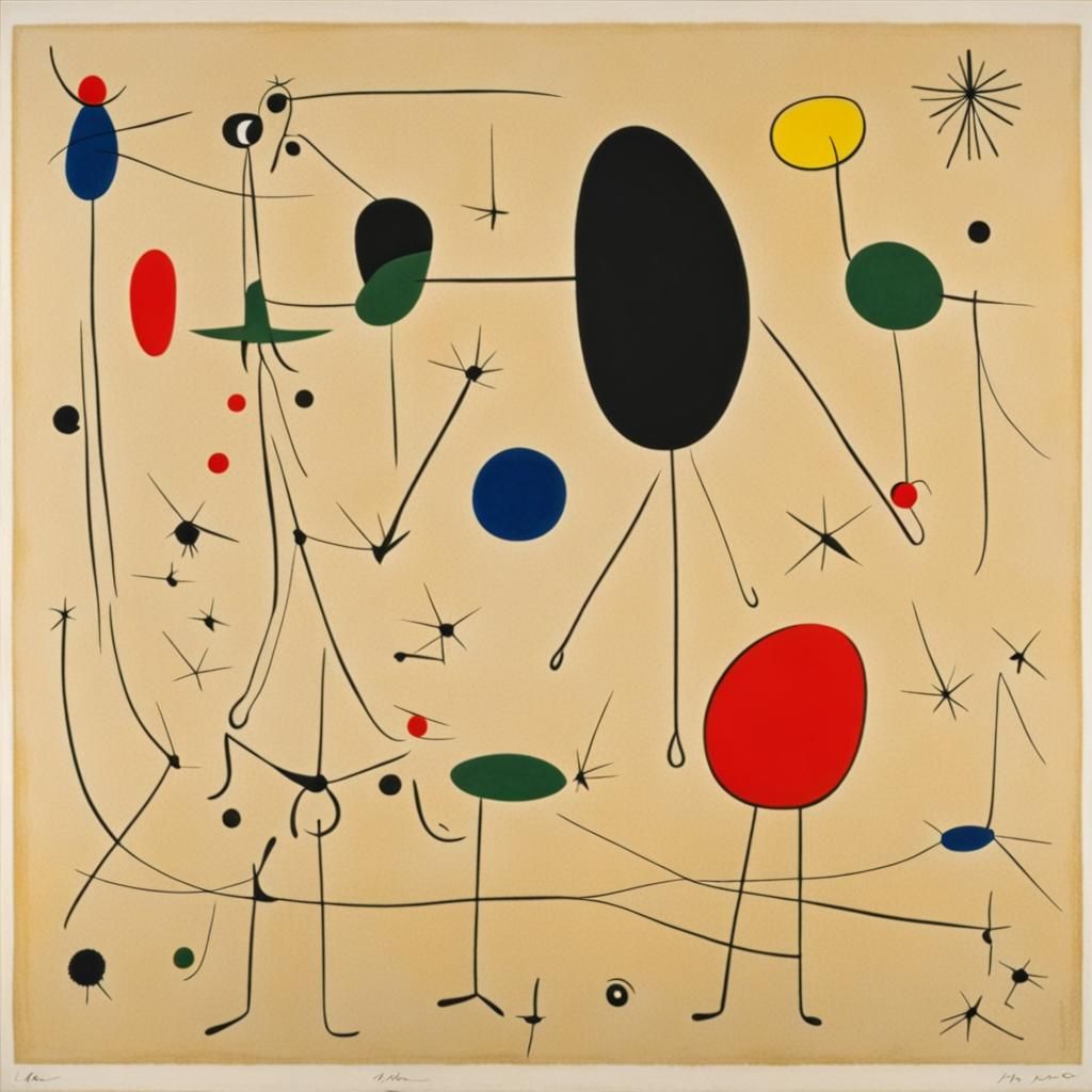 Abstract Invisible Man in Miro Style