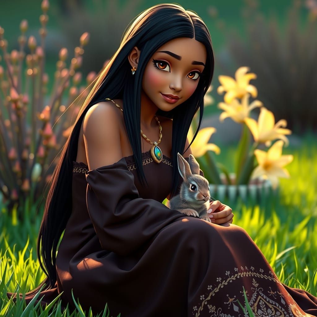 Spring Goddess in Mocha Hues