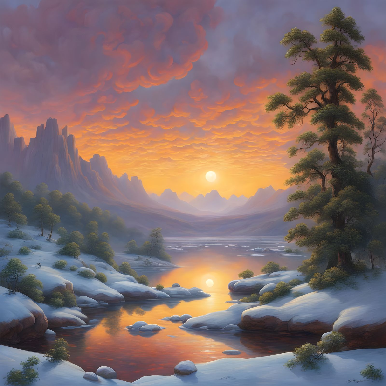 Golden Light on Majestic Mountain Ranges