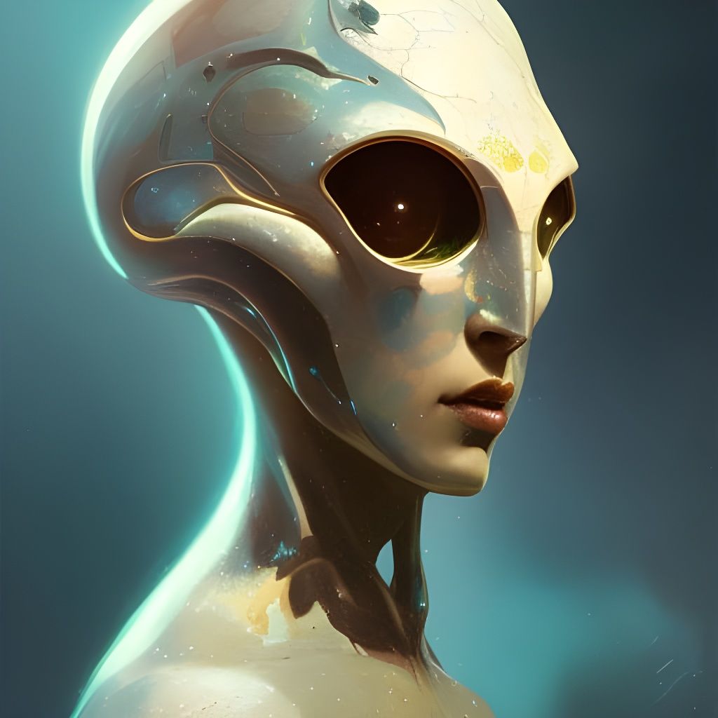 Extraterrestrial Portrait from Planet Gralb in Digital Art S...