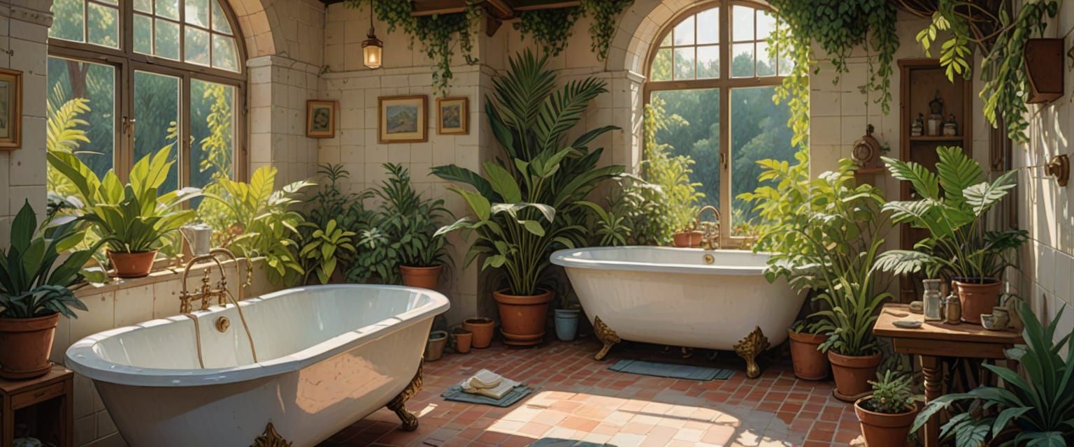 Whimsical Outdoor Bathroom in Comic Book Style
