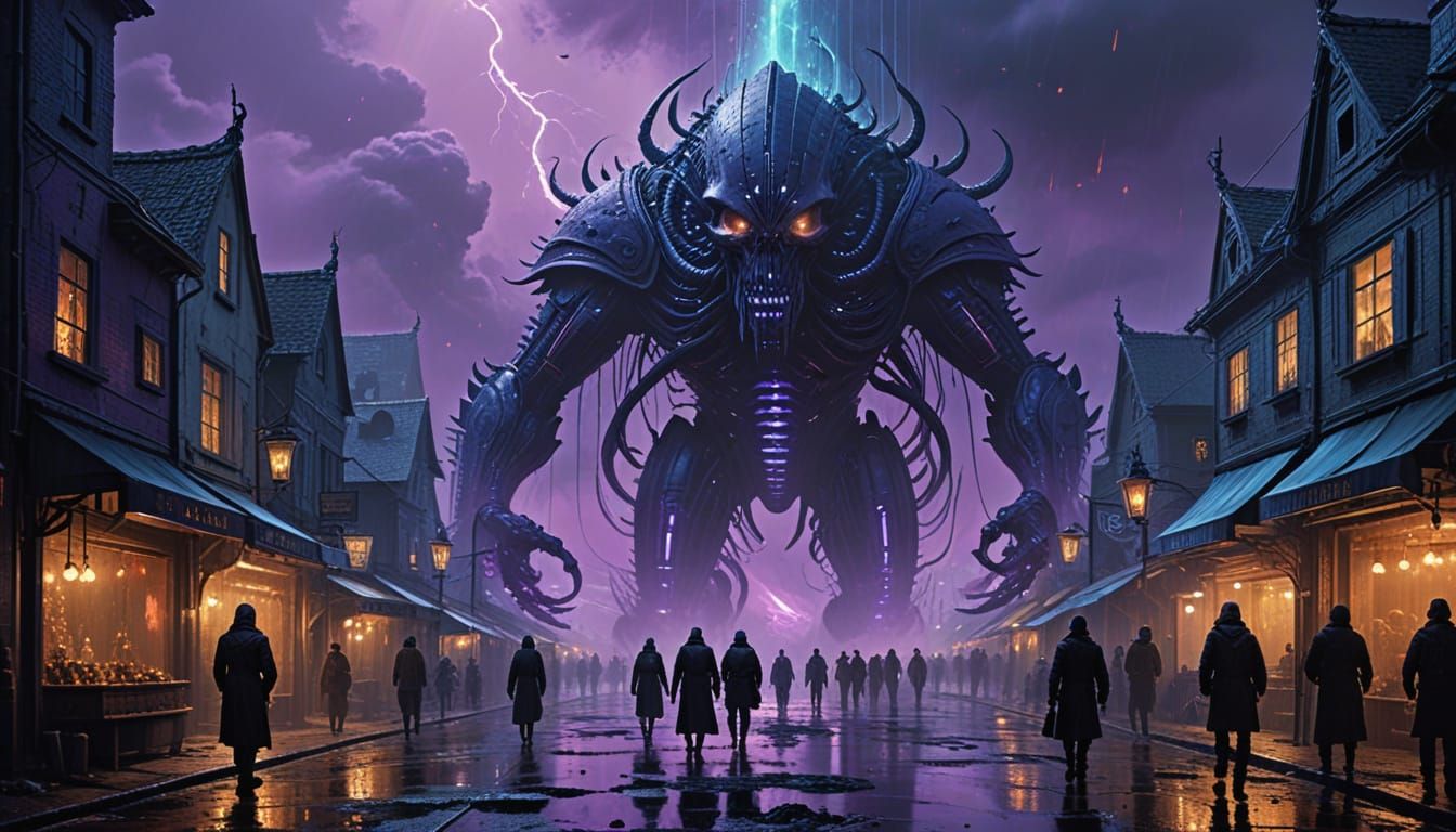 Townspeople Carrying Torfnee: A Biomechanical Digital Painti...