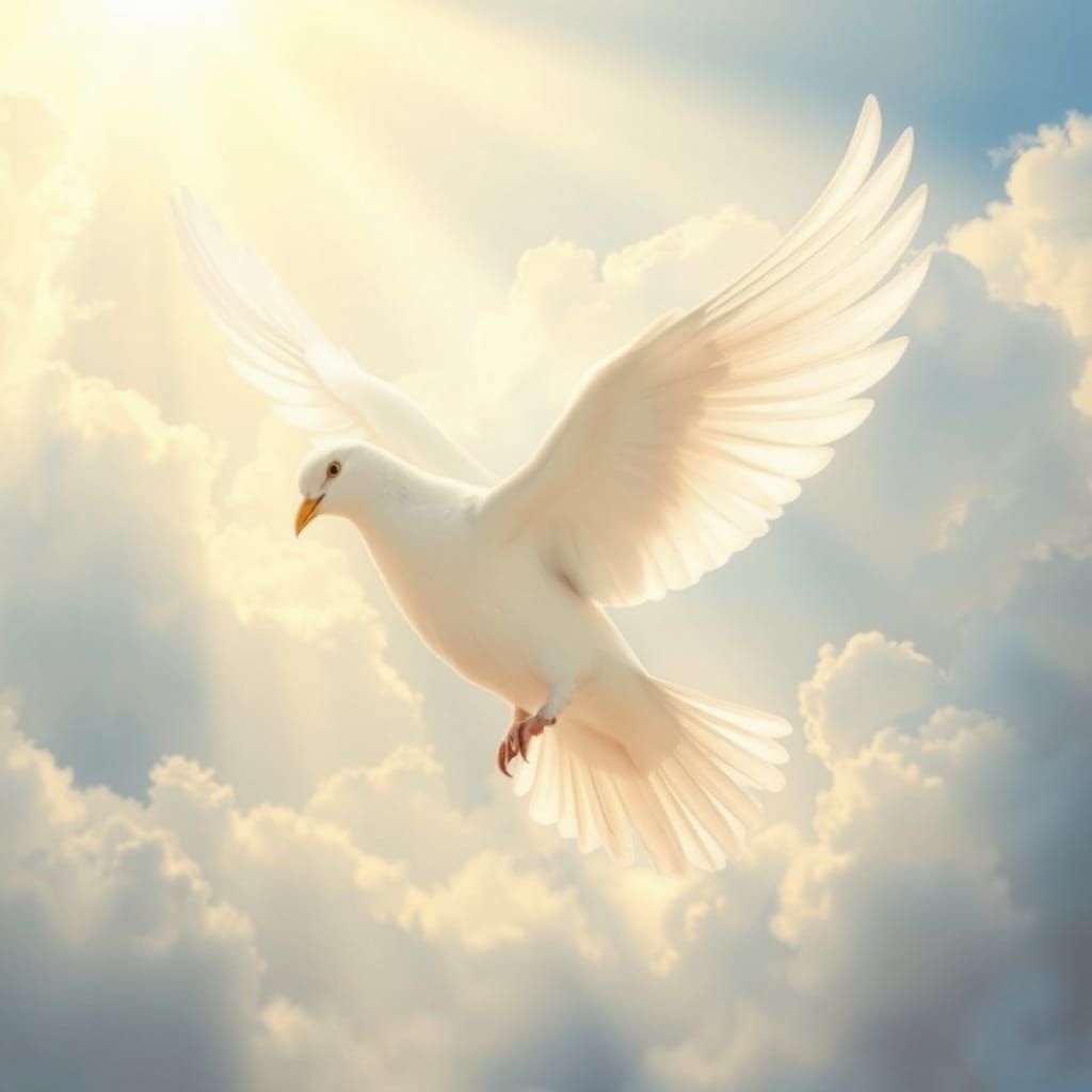 Radiant White Dove Embraces World in Dreamlike Art