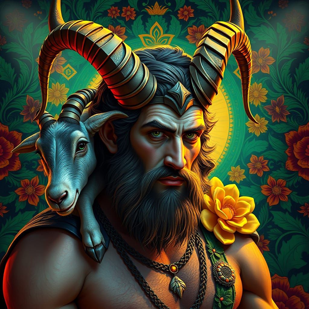 Majestic Satyr in Art Nouveau Style