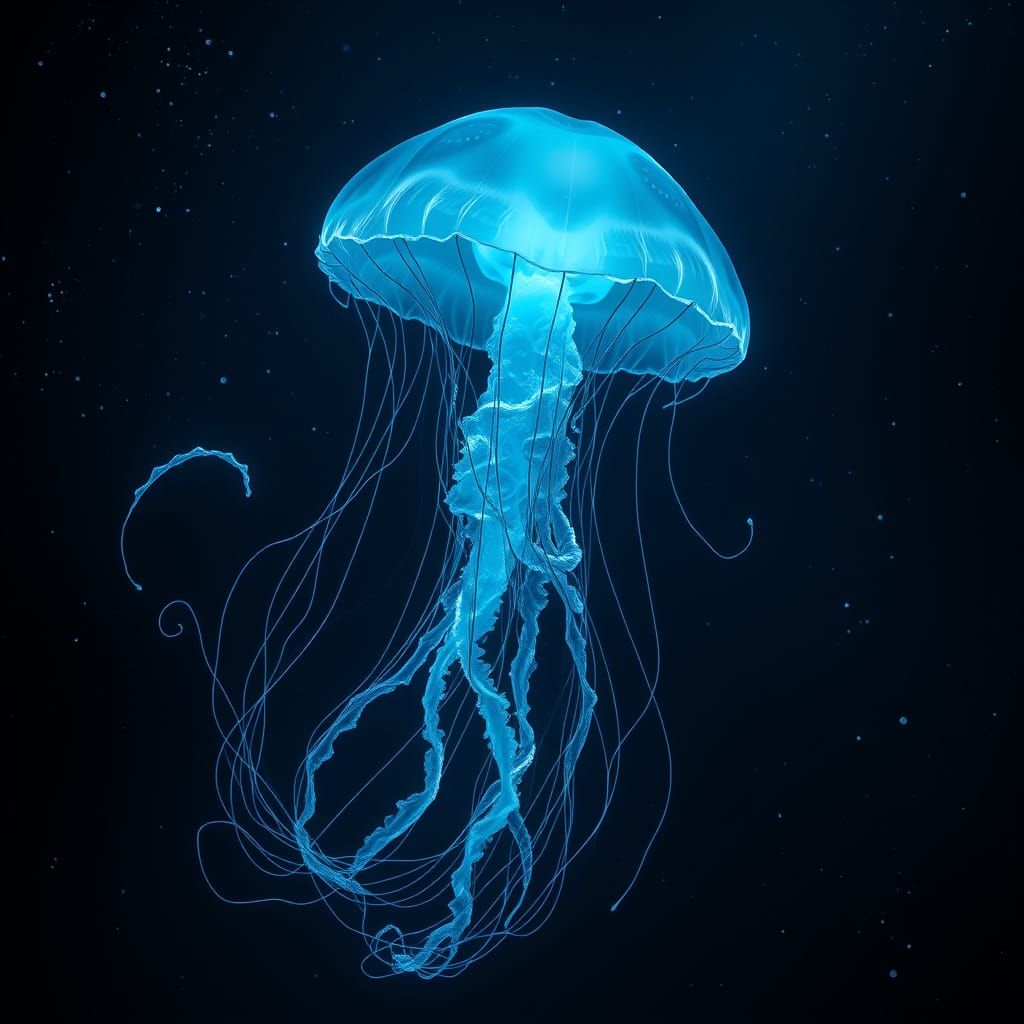 Bioluminescent Jellyfish Illuminates the Deep Sea