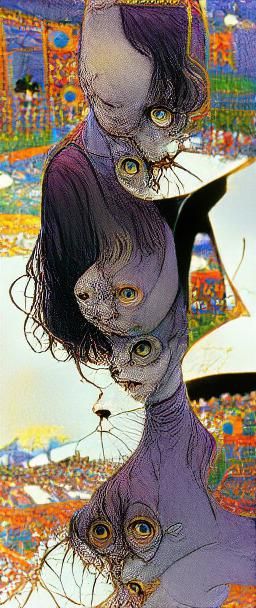 Surreal Cats Portrait Inspired by Masters