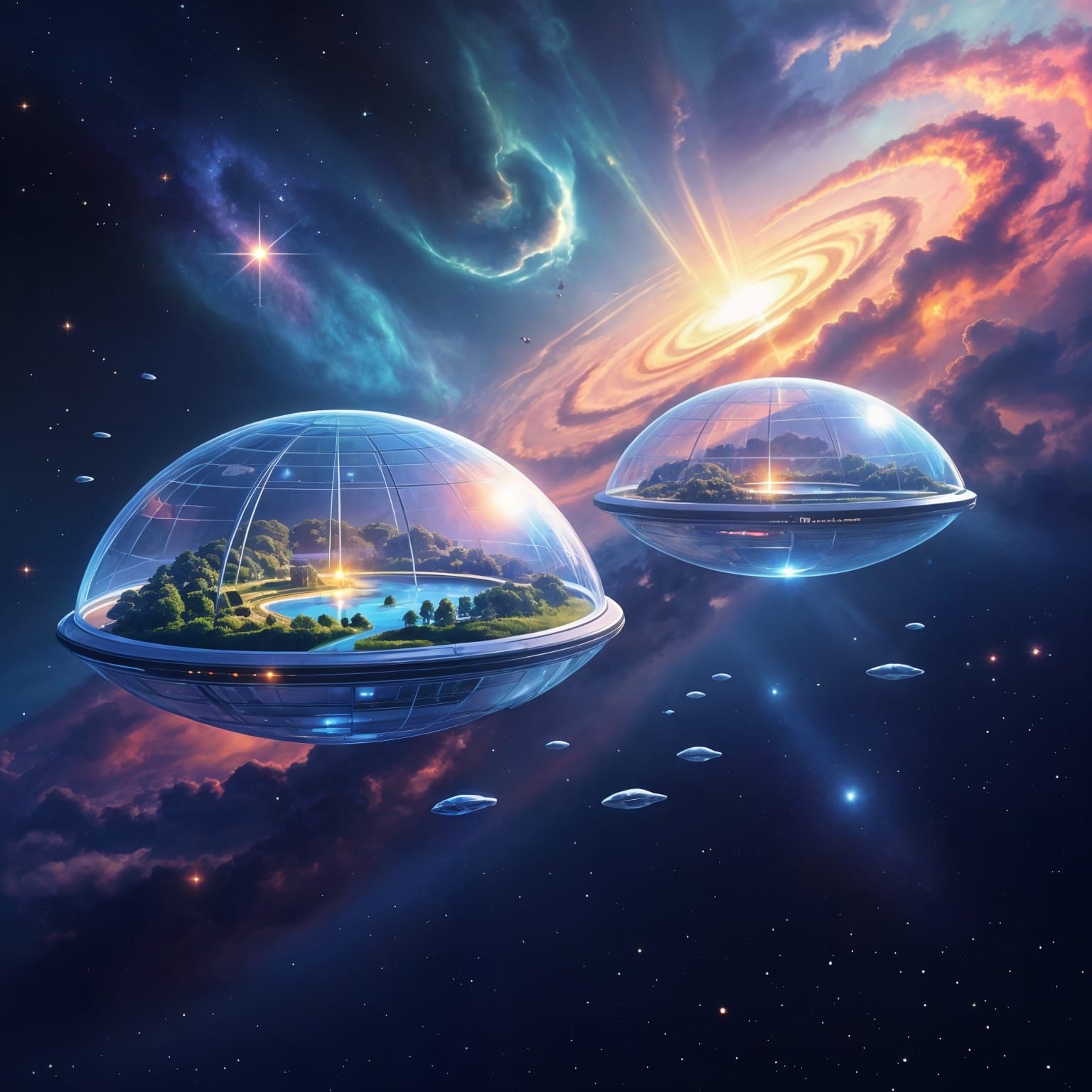 Utopian Sci-Fi Colony Ships as Glass Flowers