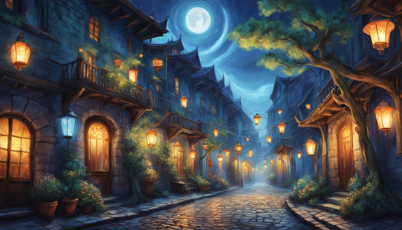 Mischievous Fae Races Through Medieval Tallinn Street