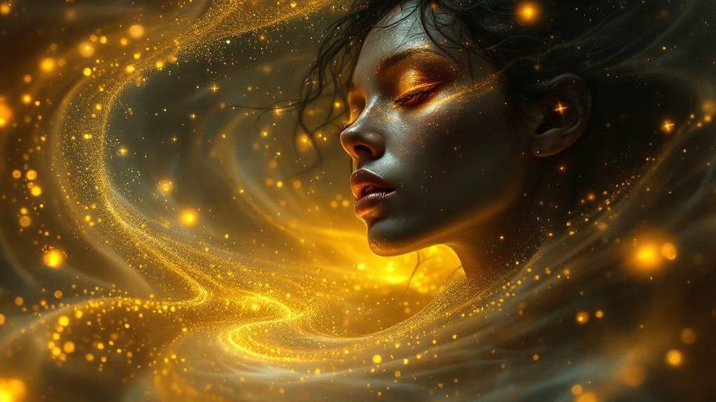 Luminescent Dust Waves in Art Nouveau Style