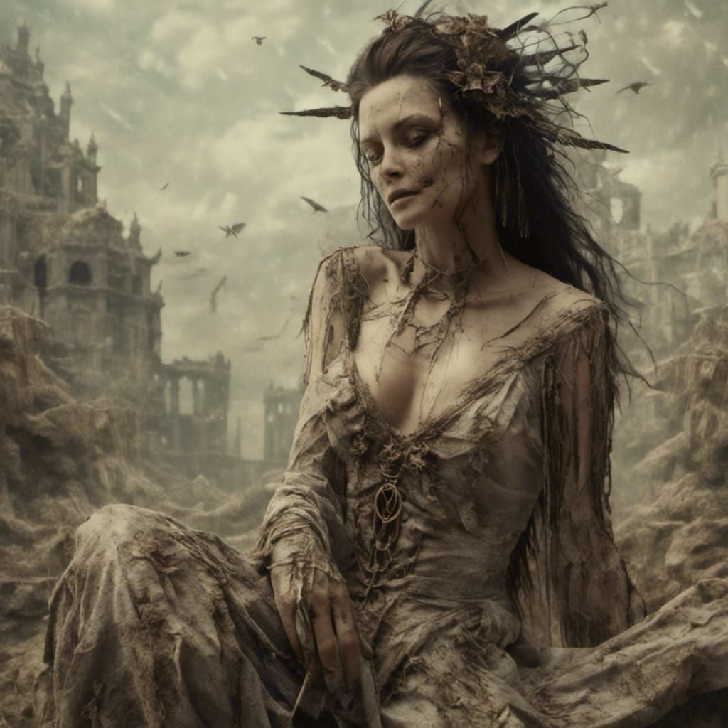 Dark Fantasy Angel of Death in Hyperrealism