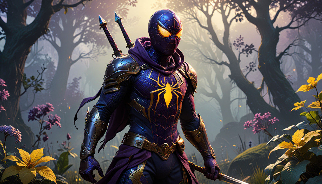 Spider-Man in Dark Fantasy Medieval Armor