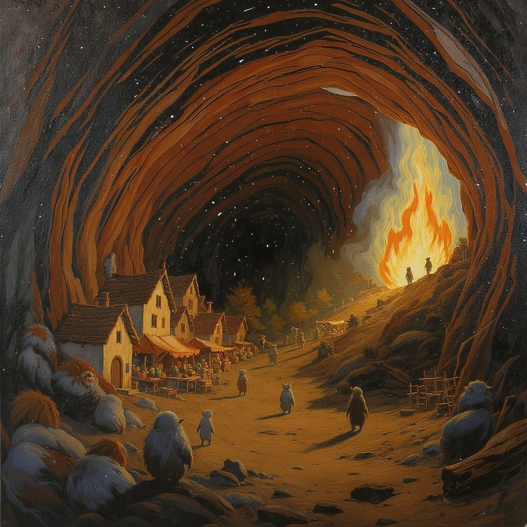 Goblin Town in Cave, Harlem Renaissance Style