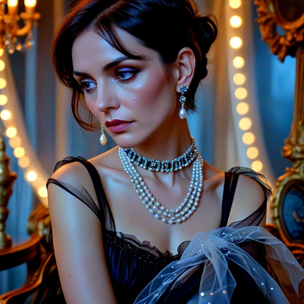 Elegant Woman in Contemplation