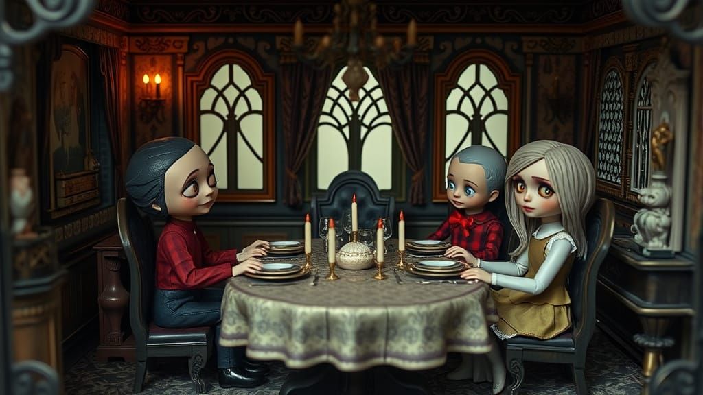 Tim Burton-Inspired Dollhouse of Trapped Spirits