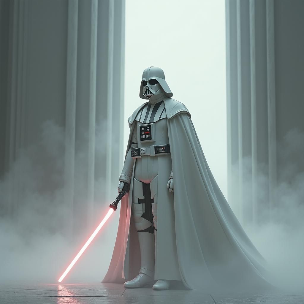Darth Vader in White Futuristic Armor