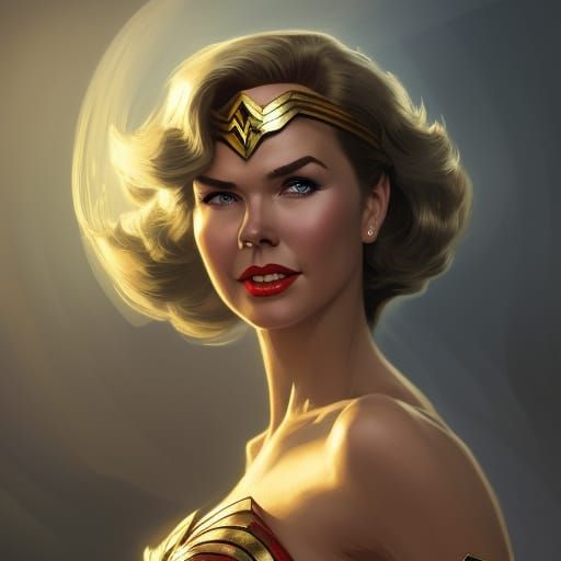 Wonder Woman Portrait in Art Nouveau Style