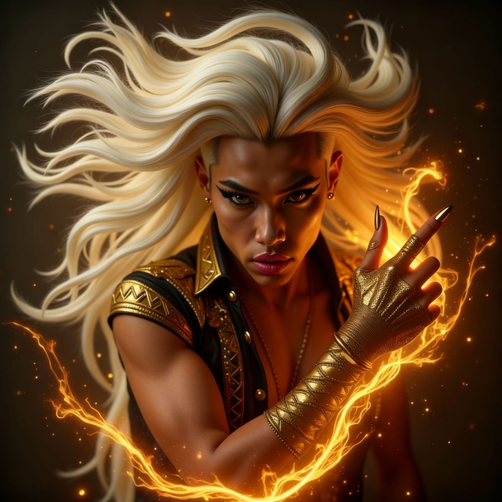 Vegas Magician Portrait With Platinum Hair