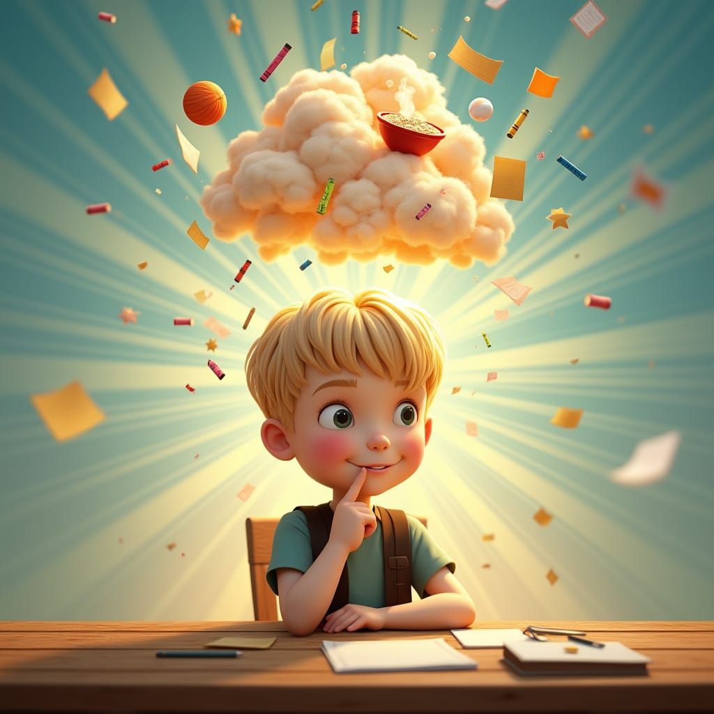 A Whimsical Boy's Imagination Takes Flight in Vibrant Digita...