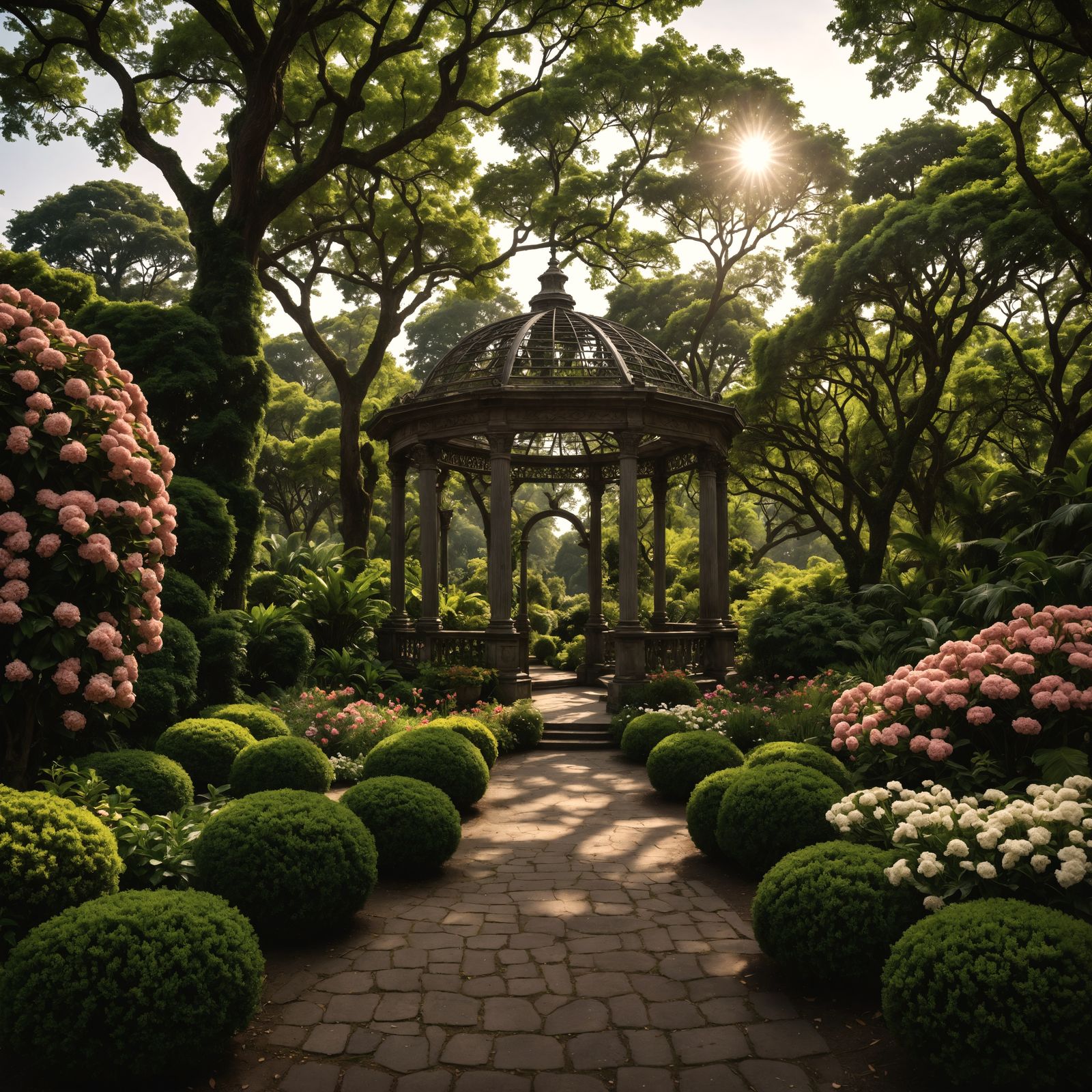 Vibrant Botanical Garden in Hyperrealistic HDR