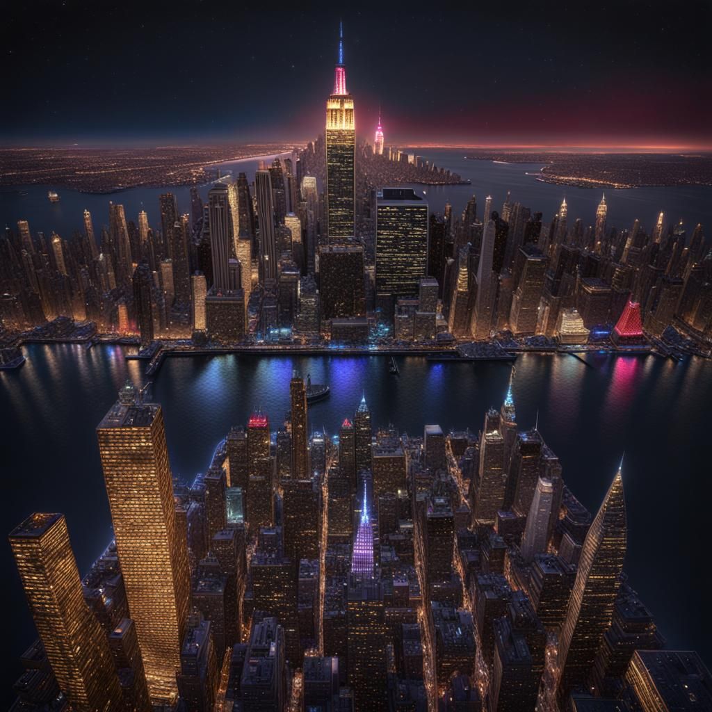 Embroidered New York City Skyline in Sequins