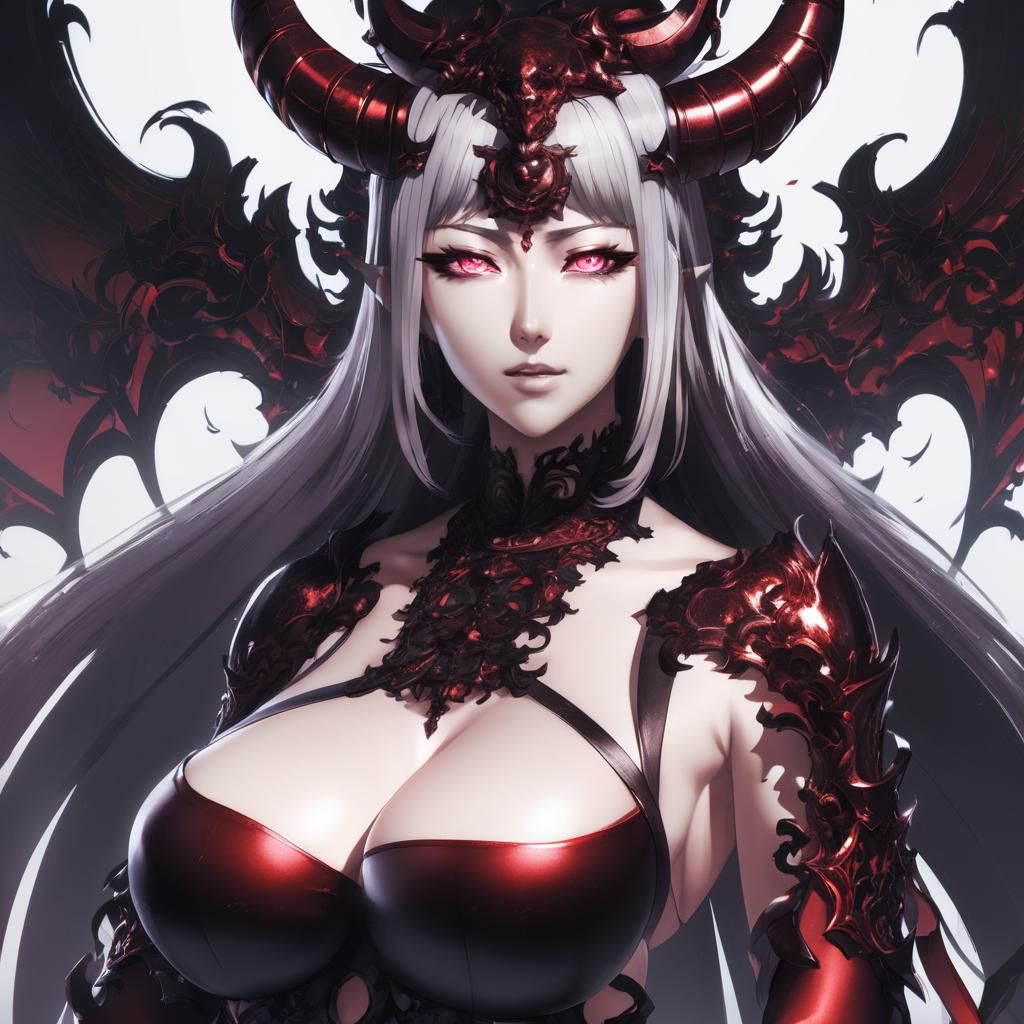 Alluring Demon of Desire in Anime Style