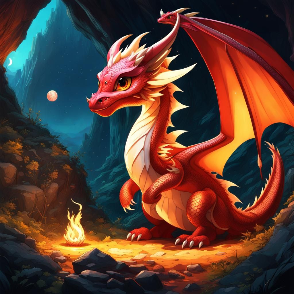 A Chibi Baby Fire Dragon
