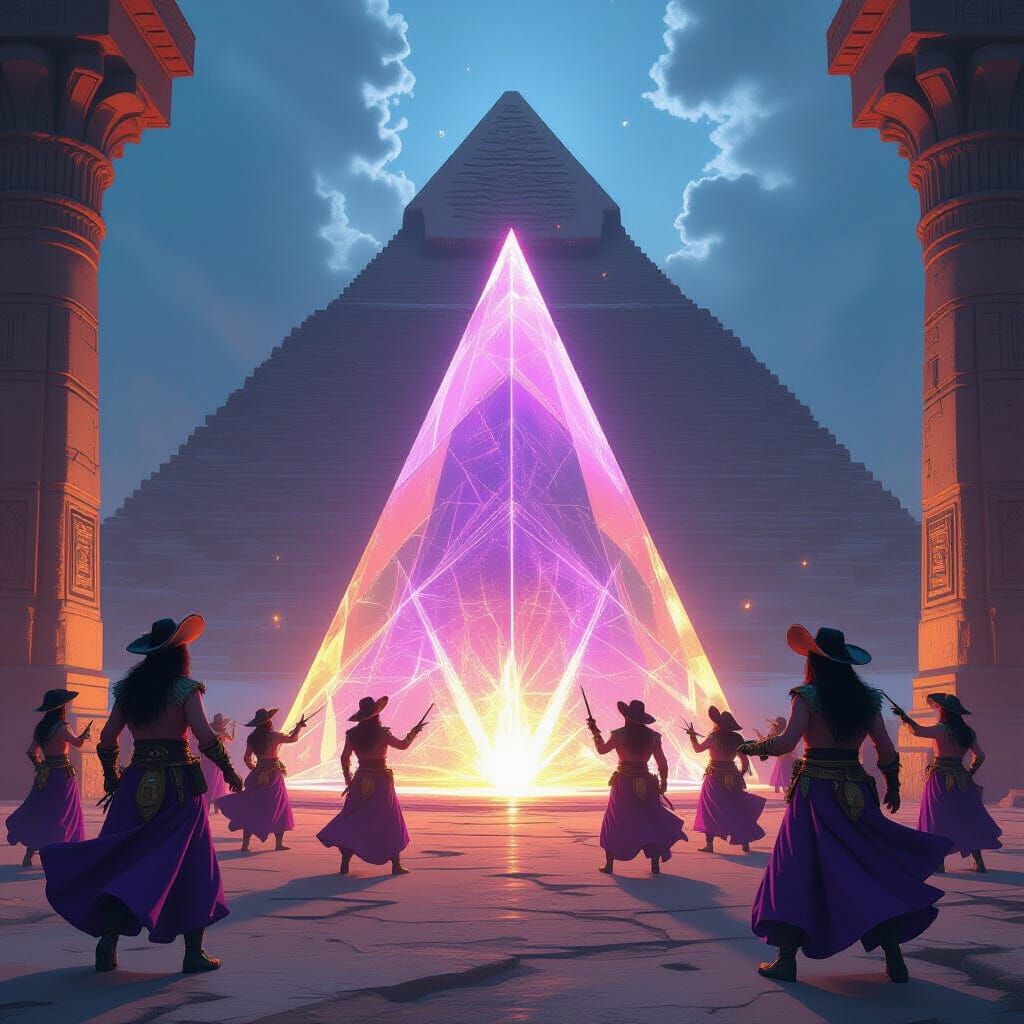 Prism in Pyramid with Purple-Clad Pirates
