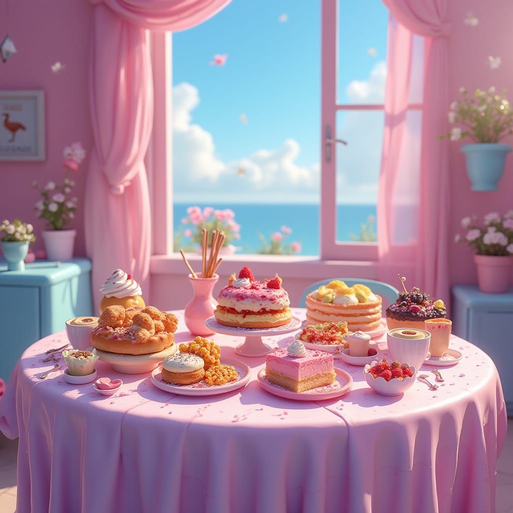 Kawaii Food in Pastel Hues: Fantasy Concept Art