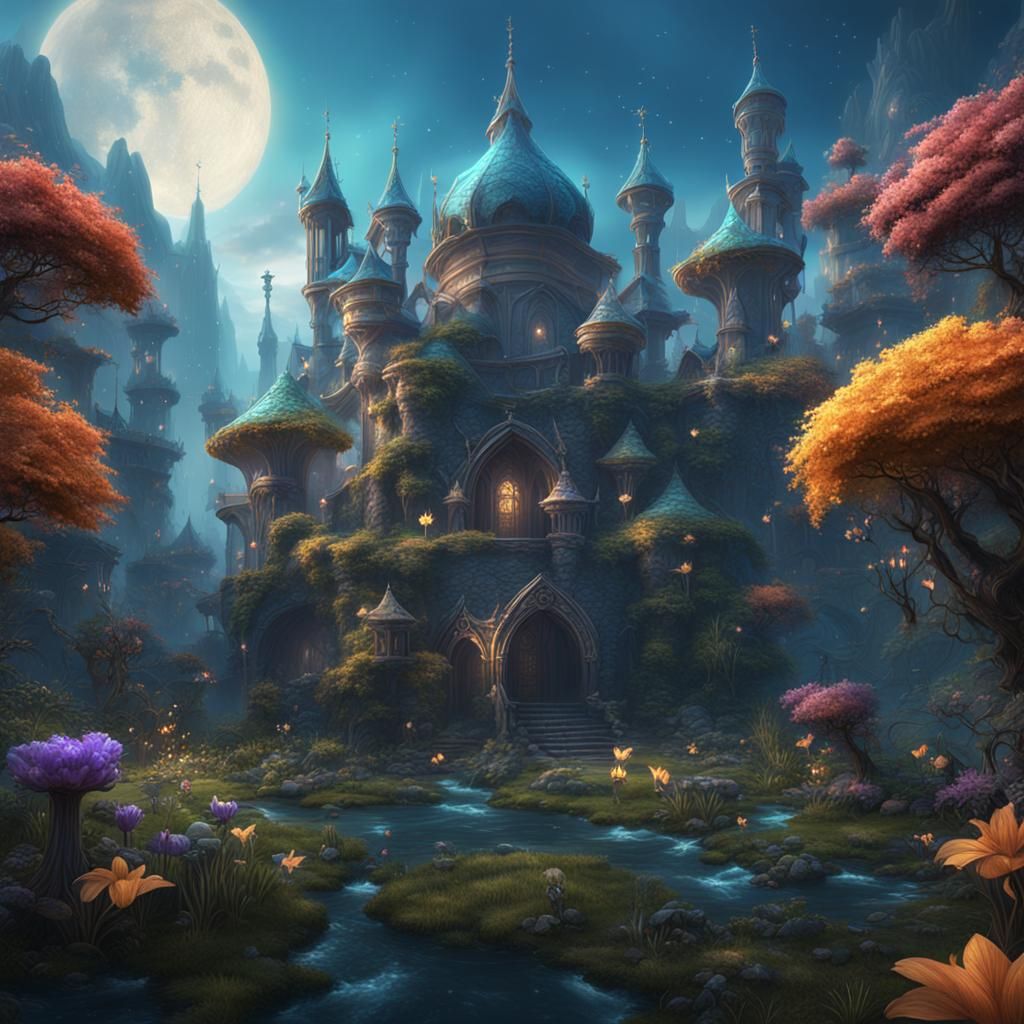 Fantastical Fairy Matte Painting in Deep Color