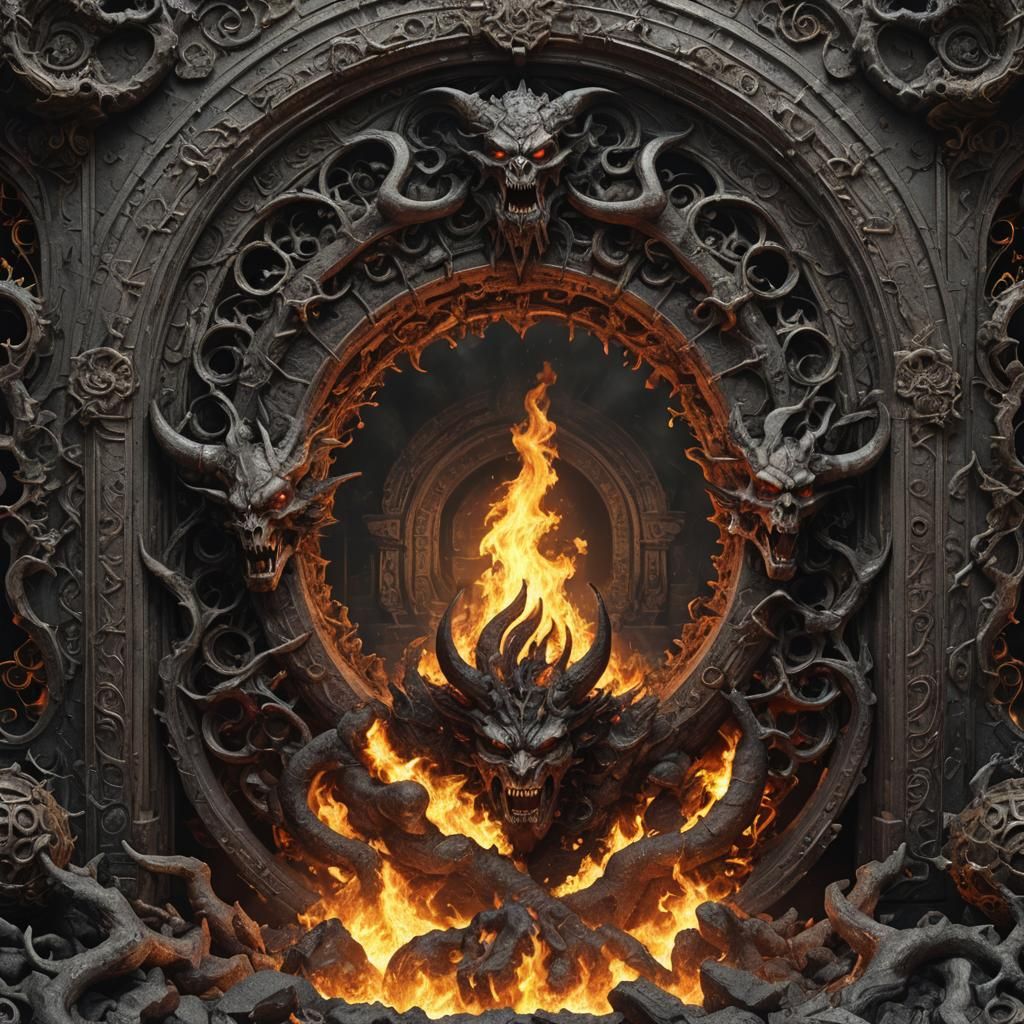 Infernal Portal: A Demon's Descent in 3D