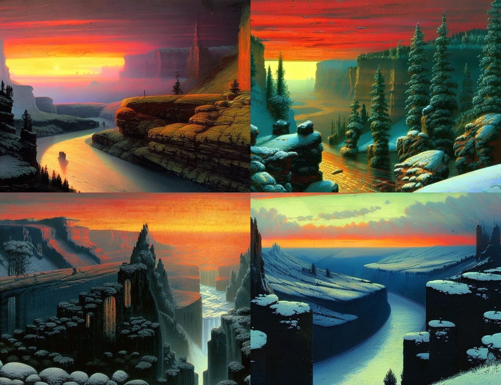 Majestic Canyon Sunset in Romantic Style