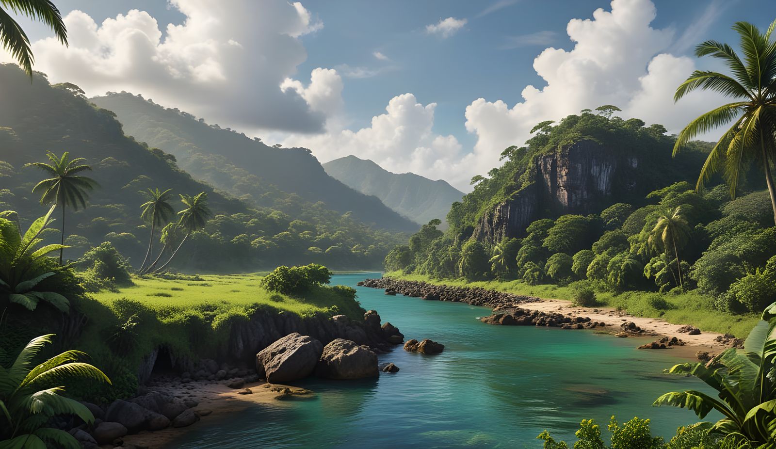 HJL Prompt: "Hyperrealistic Jamaican Landscape"